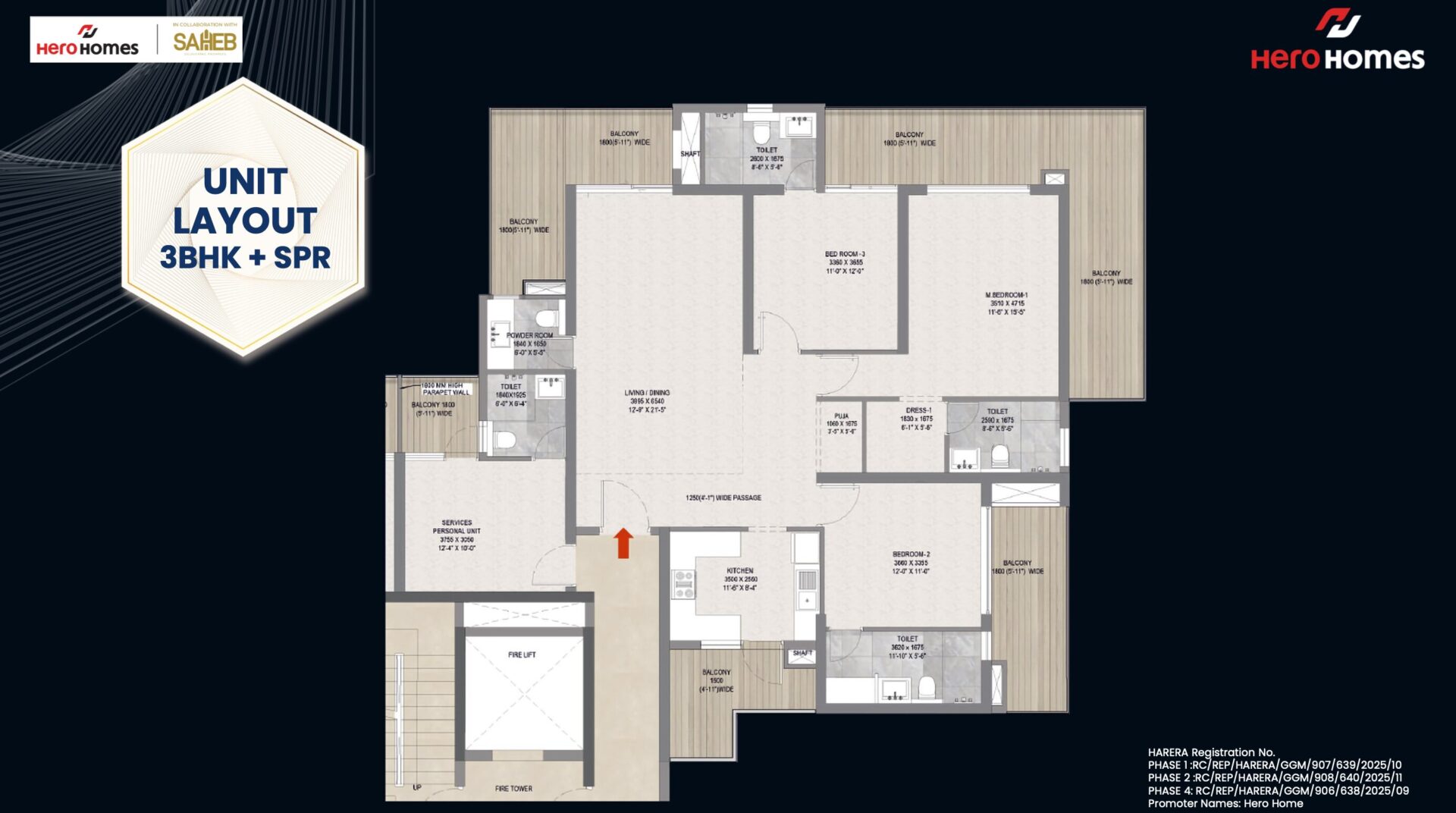 Hero Homes The palatial Floor Plan